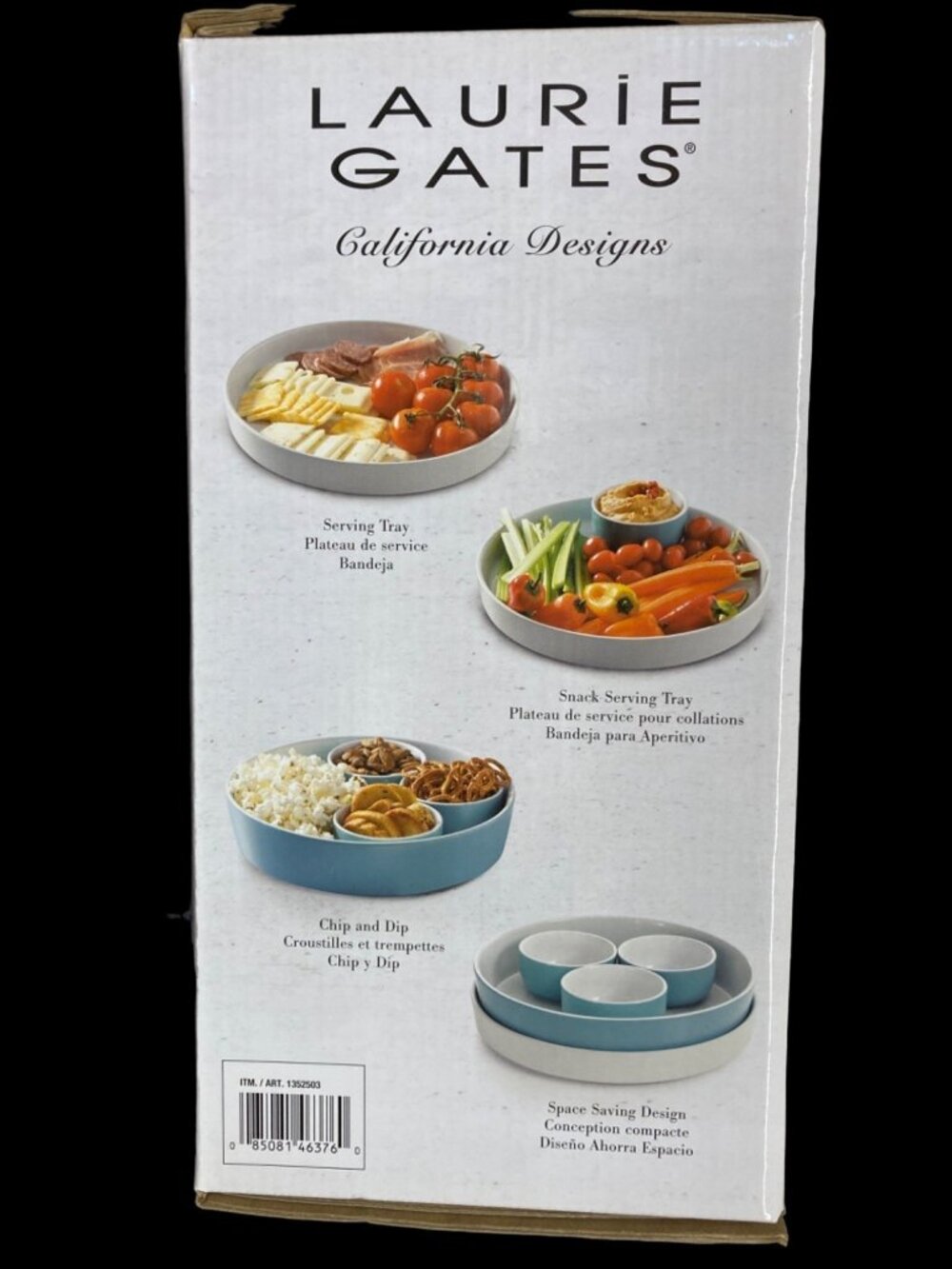 Laurie Gates California Designs Serve Set 5 Pieces White Light Blue New In Box